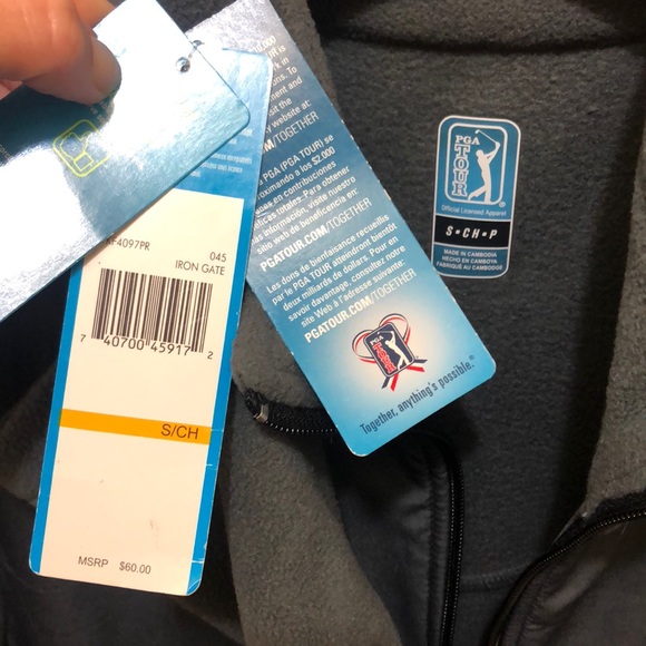 PGA Tour Grey Zip up Sweater Size Small - Picture 5 of 5